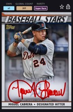 [DIGITAL CARD] TOPPS Bunt 20 MIGUEL CABRERA BASEBALL STARS RED SIG, TIGERS,317cc