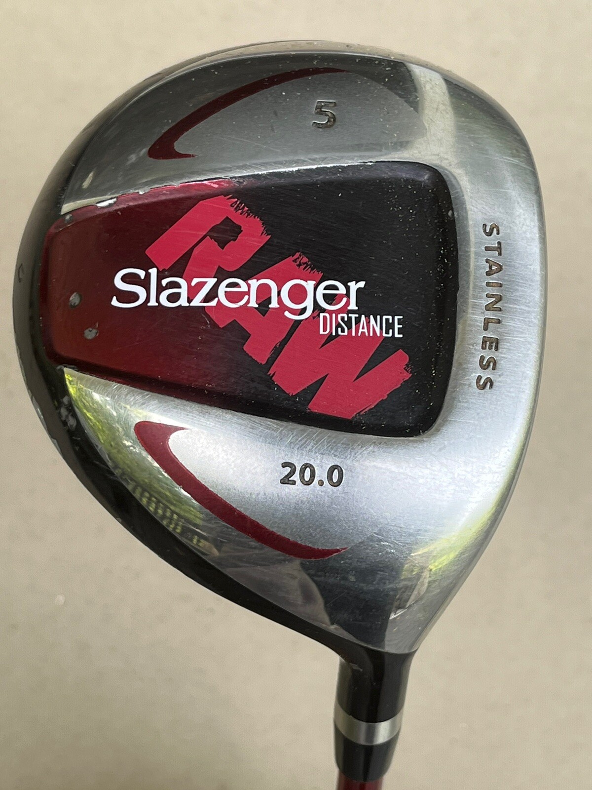 Slazenger Distance Stainless 5 Wood 20° Reg Flex Graphite RH w/head cover 42”