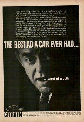 1960 Citroen The Best Ad a Car Ever Had Men Already Own One VINTAGE PRINT AD