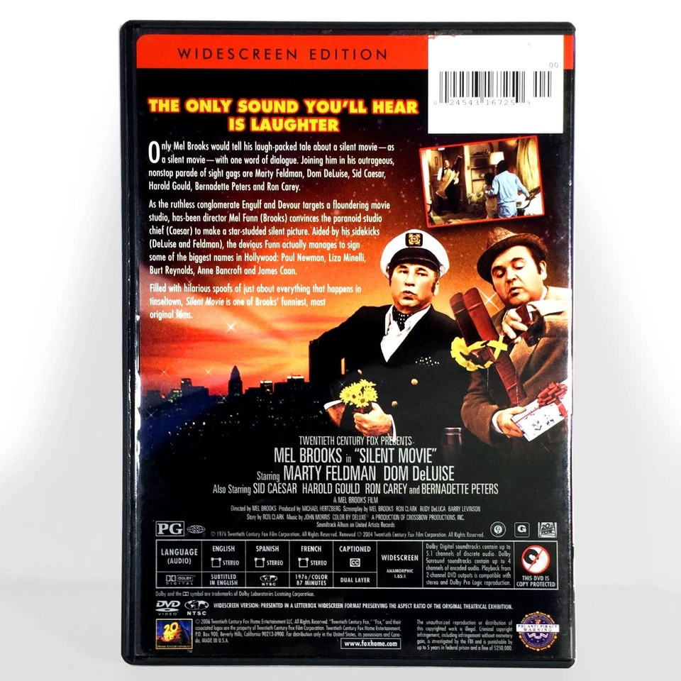Mel Brooks: Silent Movie (DVD, 1976) Like New! Marty Feldman Bernadette Peters - Image 2 of 3