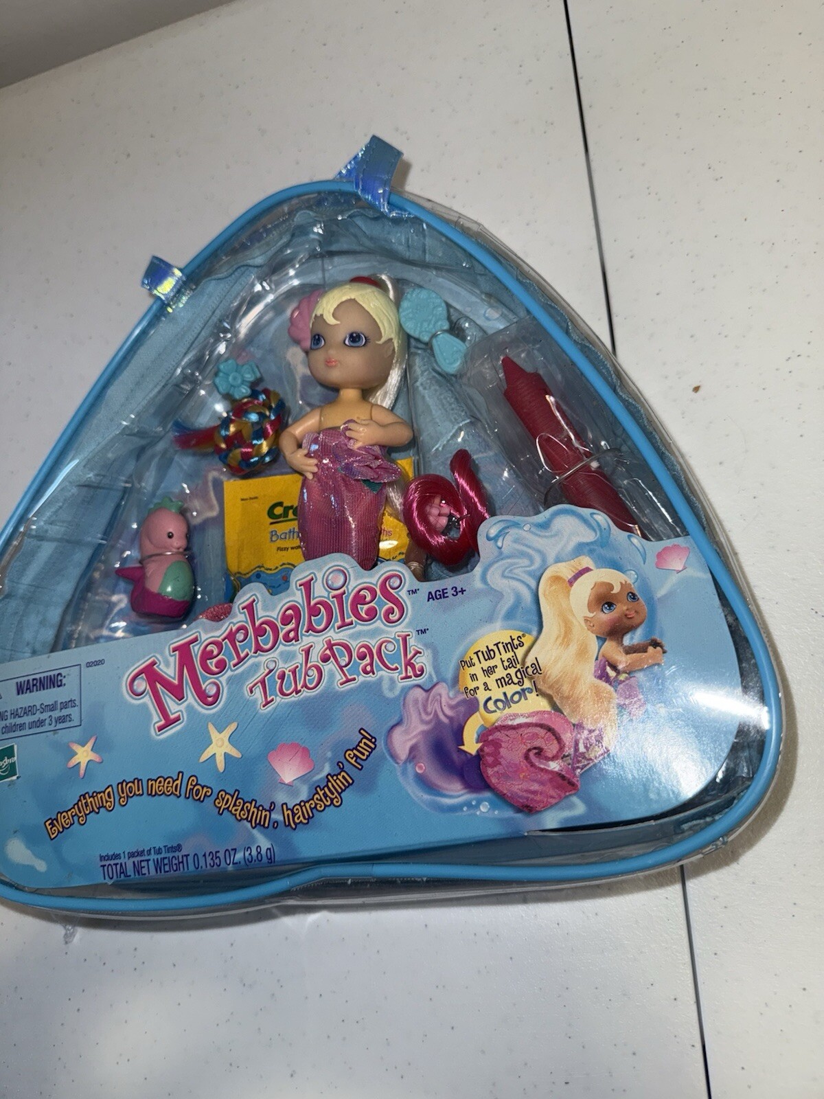 Vintage HASBRO MERBABIES Sea Dreamer Mermaid Doll Bath Tub Tints Sealed Rare  