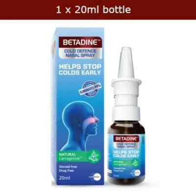Betadine Adult Cold Defence Nasal Spray 20ml Helps Stop Colds Early
