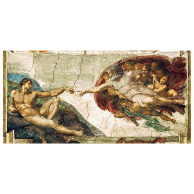 Leinwanddruck - Die Erschaffung Adams - Michelangelo Buonarroti - Gemälde auf Tel