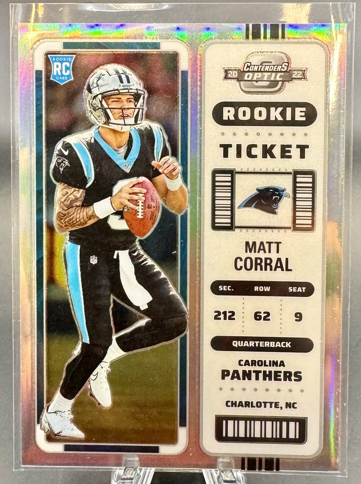 2022 Panini Contenders Optic Matt Corral Rookie Ticket Silver Prizm RC #87