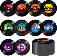 60 PCS Records Bulletin Board Cutouts, 10 Designs Record, White