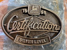 1995 John Deere Belt Buckle Silver Level Certification Dealer Training Program