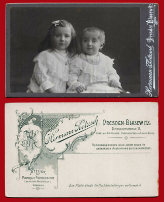 23847 DRESDEN Germany 1900s. Children. CDV photo on cardboard