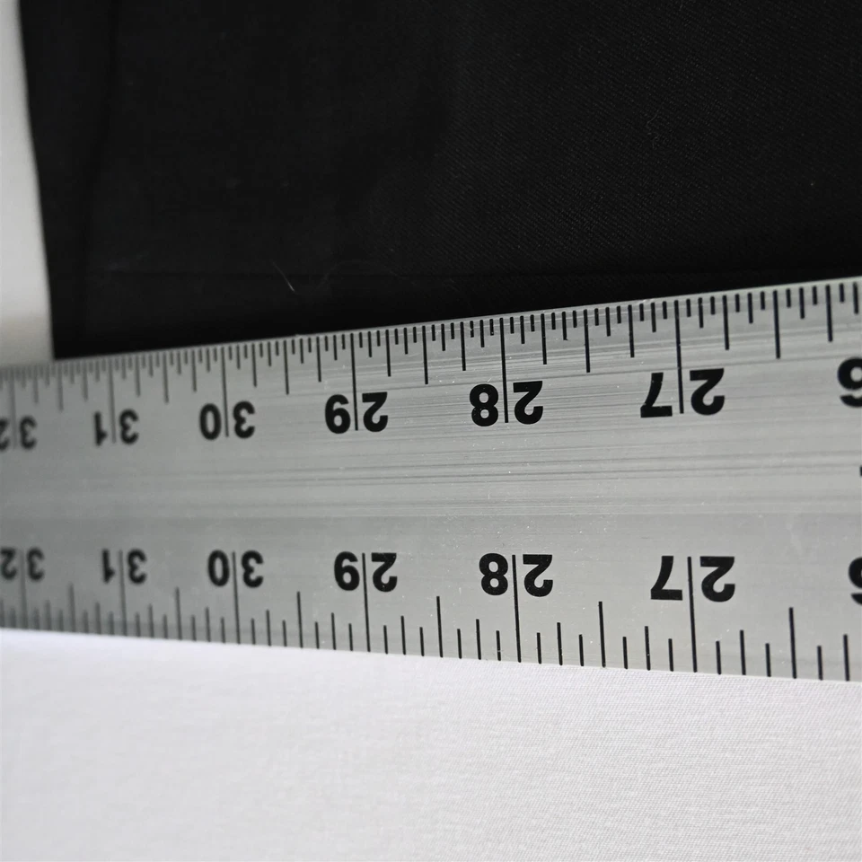 Pronto Uomo 58x32 Solid Black Flat Front 100% Wool Mens Dress Pants - Image 4 of 4