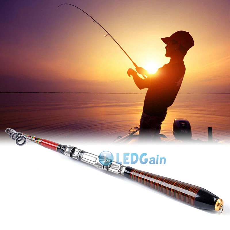 Caña de pescar telescópica profesional de fibra de carbono de 2,1 m caña giratoria de agua salada Foto 2 de 4