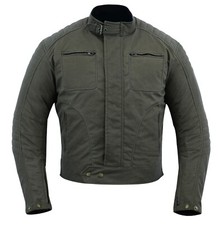 Warrior Gears® Men's Vintage Style Waxed Cotton Motorcycle Jacket CE Armours