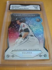 CLINT FRAZIER INDIANS 2014 BOWMAN PLATINUM TOP PROSPECT DIE-CUT #CF RC GRADED 10