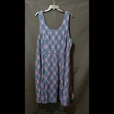 Torrid Medallion Tie Back Challis Dress Blue Women's Plus Size 2X