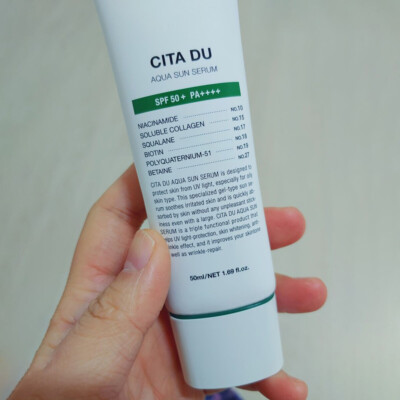 DEMAR3 Cita Du Aqua Sun Serum 50 ml LSF50+ PA++++ für fettige Haut, Kbeauty, ...