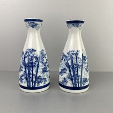 Vasen, Porzellan Blau-Wei&szlig;-Malerei Bambus, ASIATIKA, Bodenmarke beachten, China?