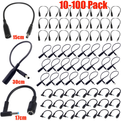 Lot Power Charger Converter Adapter Cable 7.4mm To 4.5mm For Dell For HP 10-100x