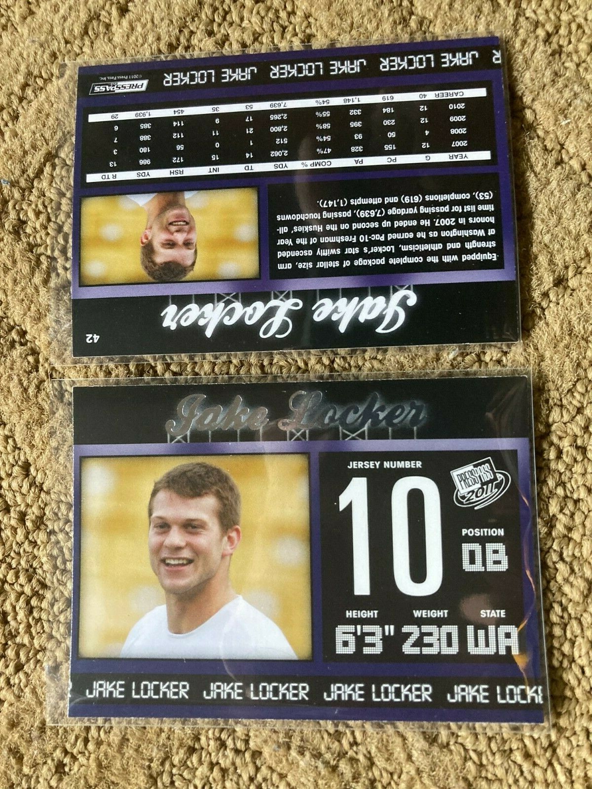 JACK LOCKER 2011 PRESS PASS WASHINGTON HUSKIES #42