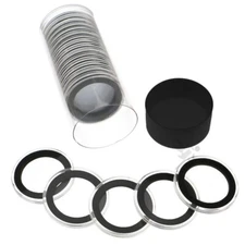 Black Capsule Tube & 20 Air-Tite 36mm Black Ring Capsules for 1/2oz Silver Koala