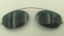 Vintage Maui Silver Metal Oval Clip-On Sunglasses Eyeglasses Frames