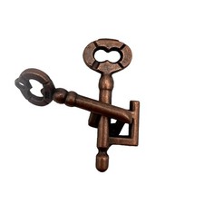 Vintage Alloy Cast Puzzle Box Metal Lock Toys IQ Mind Brain Teaser Game Key Lock