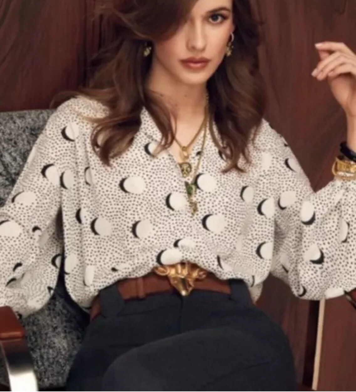 Cabi Eclipse Blouse S #4340 Button Front Long Sle… - image 12