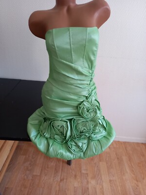 Robe Cocktail Élégante Taille M - Vert - Idéale Mariage, Baptême, Anniversaire - Neuf Avec étiquettes