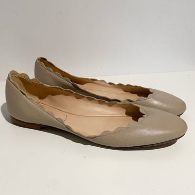 Fabio Rusconi Scalloped Tan Nude Ballerina Flats Ballet Work Career Business 39