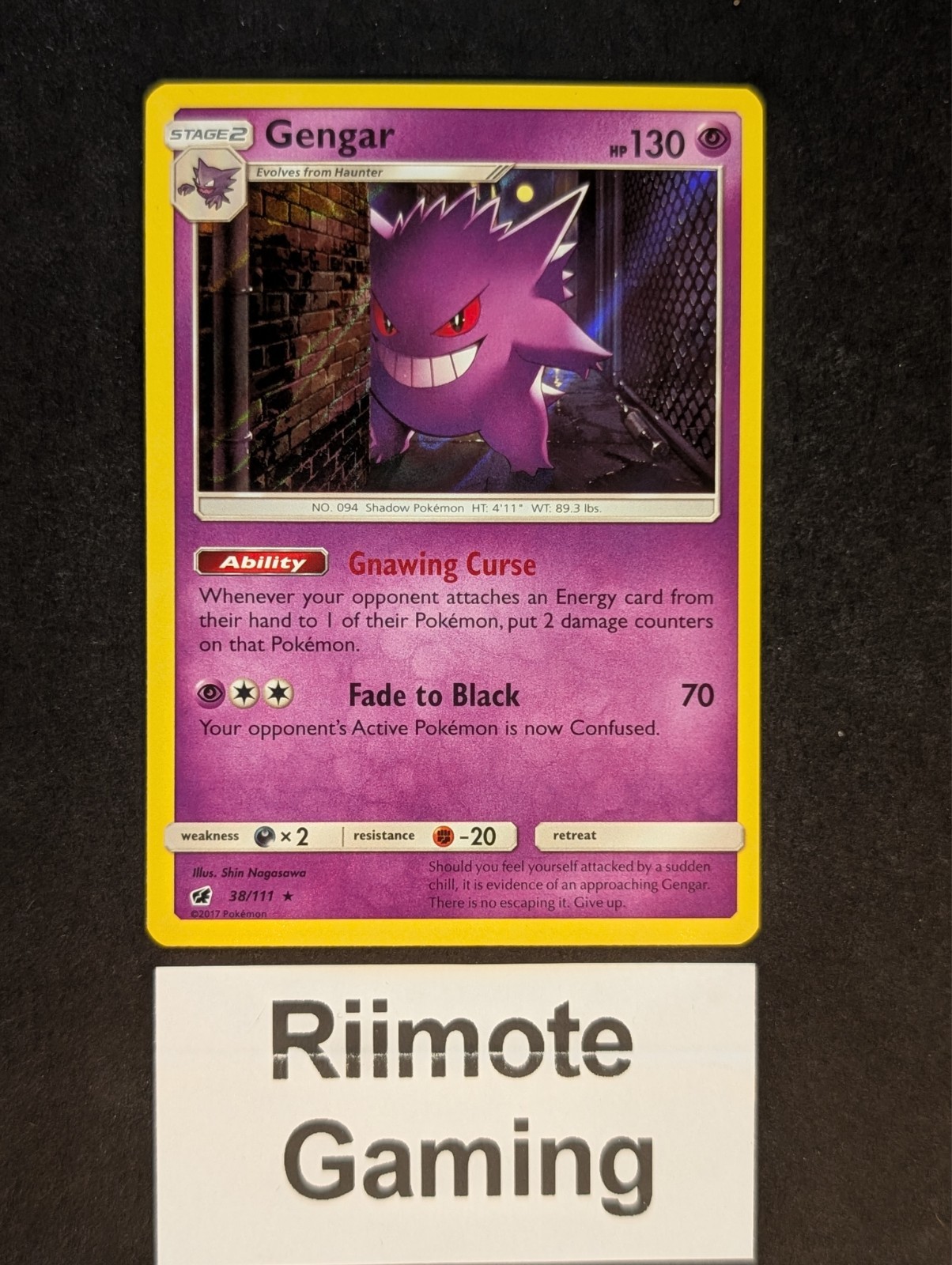 Gengar 38/111 Crimson Invasion Holo Rare Holofoil Near Mint