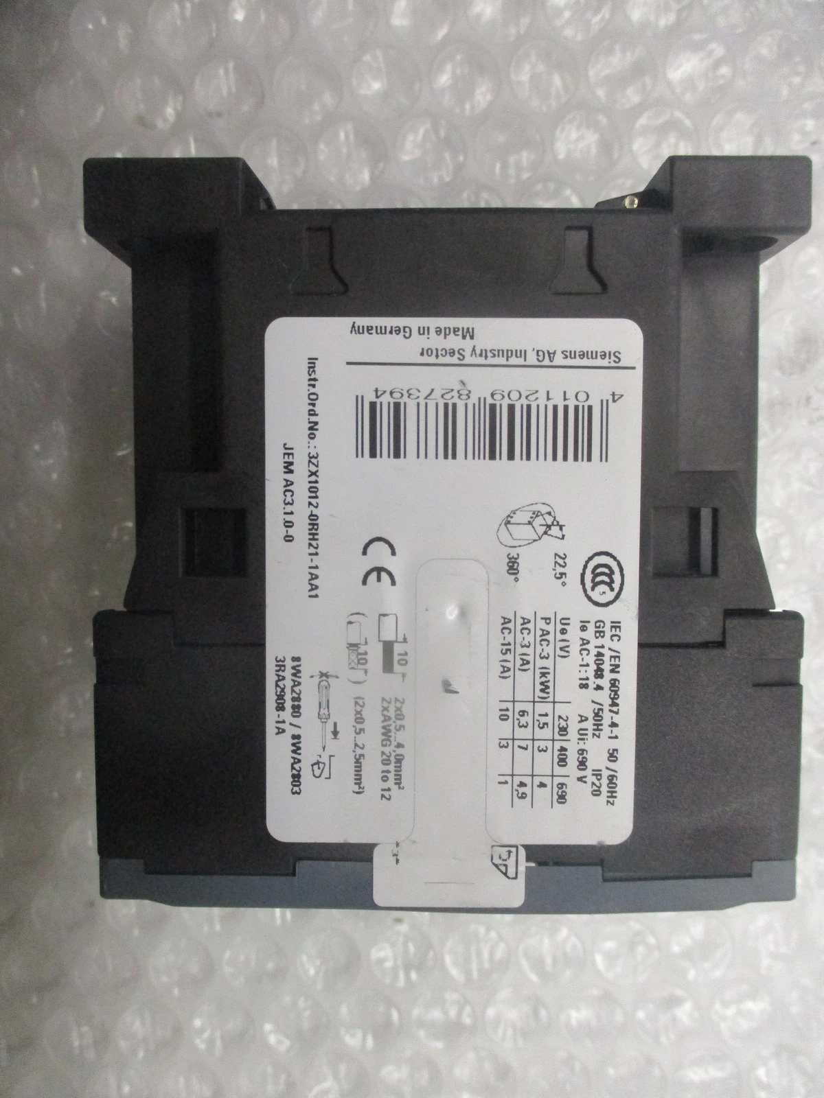 SIEMENS 3RT2015-2BB41-0CC0 CONTACTOR 24V NSNP - thumbnail 3