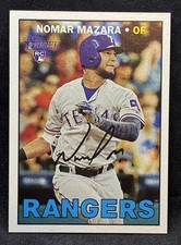 2016 Topps Heritage High Number #704 Nomar Mazara SP RC Action Rookie Rangers 