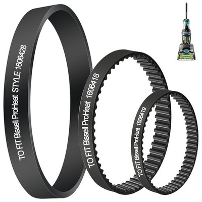 3-Pack Replacement Vacuum Belts for Bissell ProHeat 2X Revolution Pet Cleaner