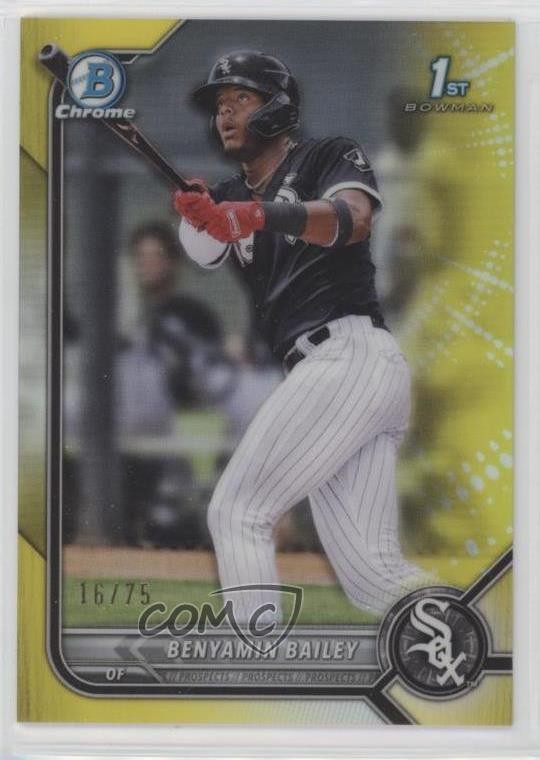 2022 Bowman Chrome Prospects Yellow Refractor /75 Benyamin Bailey #BCP-8
