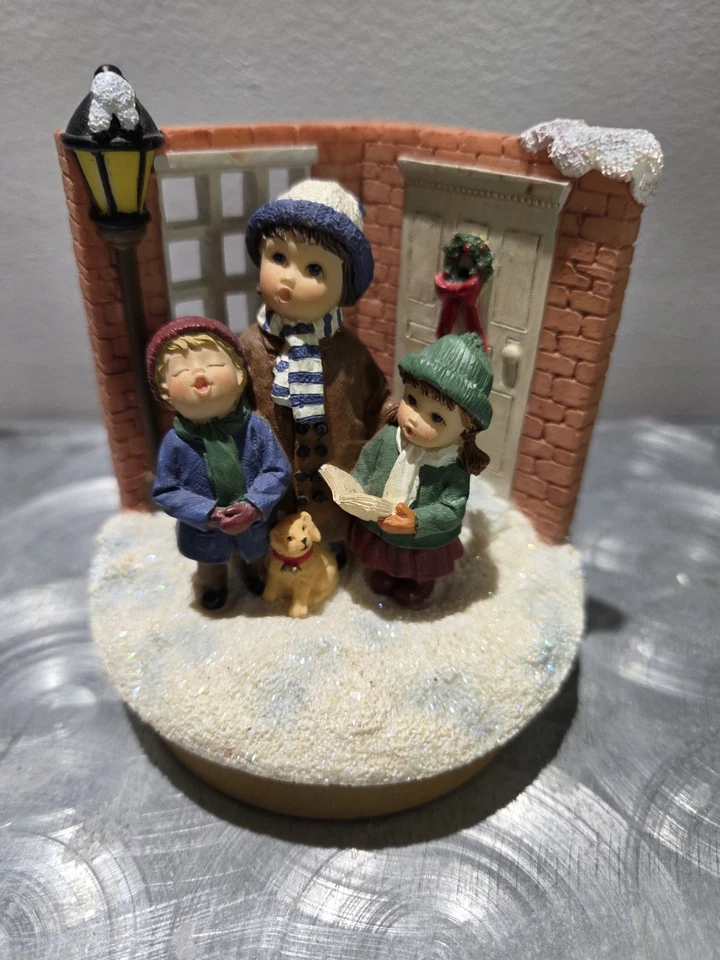 Винтажная банка для свечей Our America Yankee Carolers Choir Children Christmas  - Изображение 4 из 4