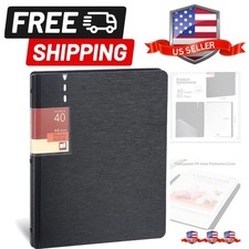 Presentation Binder 40-Pocket, Displays 80 Pages, 9x12 inch with Plastic Slee...