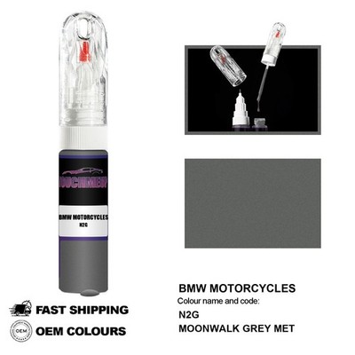 FÜR BMW MOTORRÄDER MOONWALK GRAU MET N2G Ausbesserungslackstift Pinsel Fix Kit