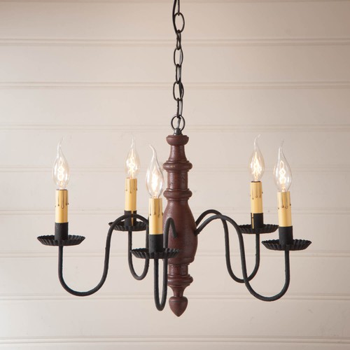 Country Inn Chandelier in Plantation Red - Picture 2 of 3