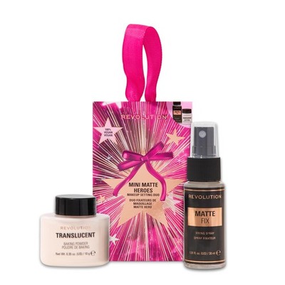 Revolution Mini Matte Hero's Makeup Setting Duo, Translucent Loose Baking Pow...