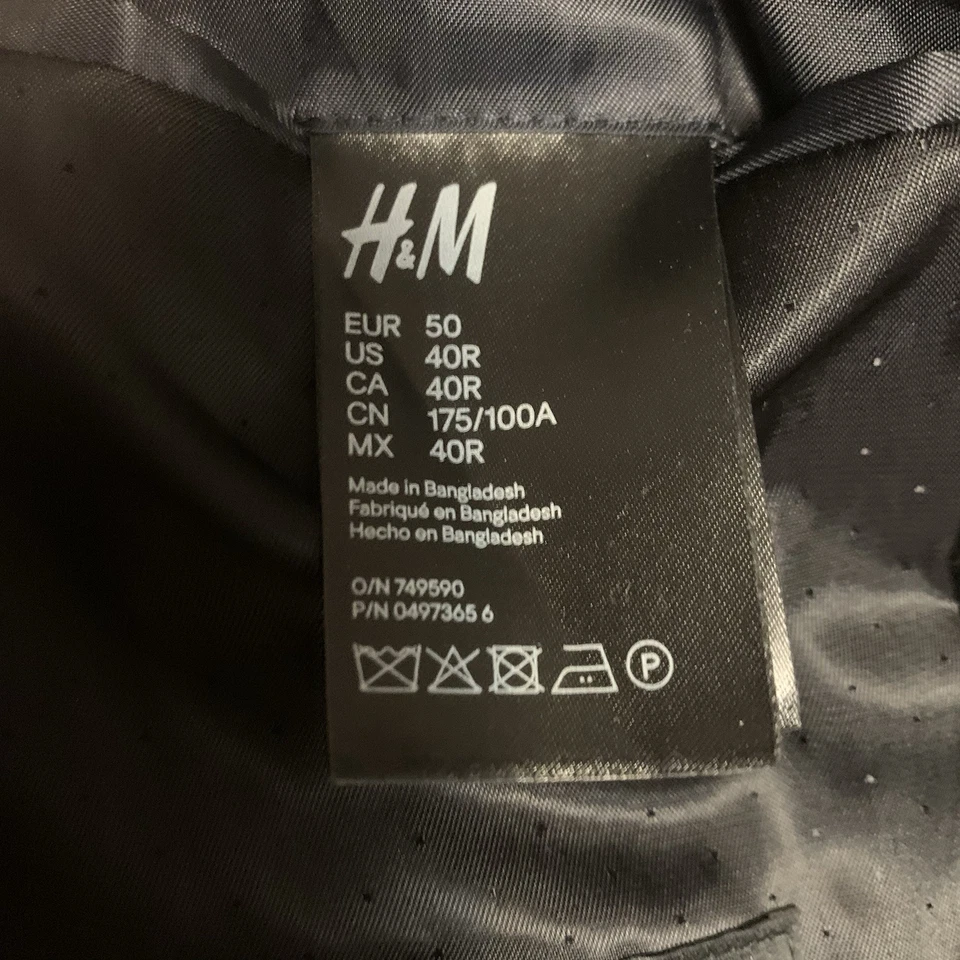 Chaqueta Blazer H&M Calce Ajustado Negro Terciopelo Para Hombre 40R EUR 50 Formal Fiesta Noche Foto 4 de 4