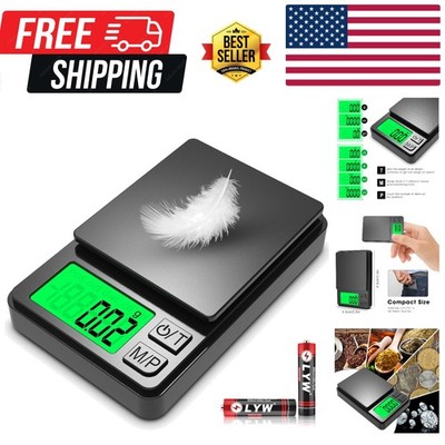 Pocket Scale 1000g x 0.01g - Compact Precision Digital Scale with Tare Func.