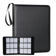 Card Binder   720 Capacity, Zippered Trading Holder for 9 Pocket, Black