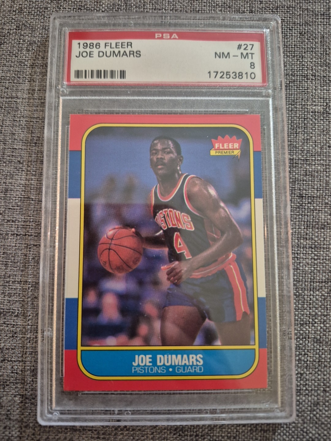 1986-87 Fleer Basketball Joe Dumars PSA 8 #27