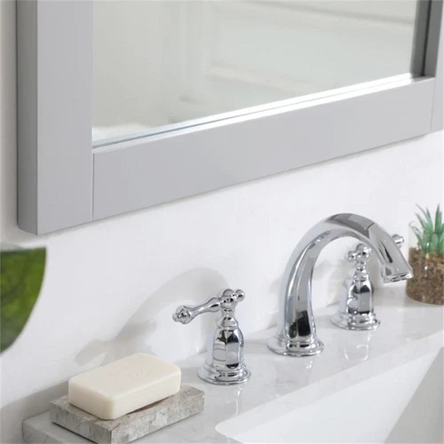 Elegant Decor Aqua 36" x 24" Wood Frame Bathroom Mirror in Gray - Picture 9 of 10