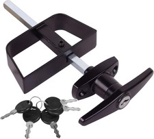 Shed Door Latch T-Handle Lock Kit with 5 Keys 4  Kit, Black