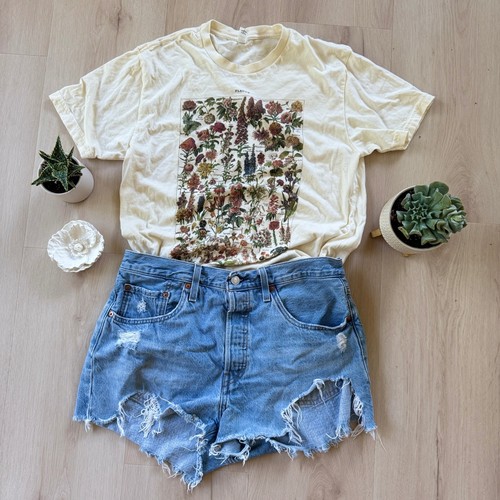 Botanical Wildflower T Shirt Vintage Adolphe Millot Nature Gardener XL Boho Cozy - Picture 7 of 13
