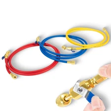 Upgrade 29986 Plus II 1/4" Hose with Compact Ball Valve Fit for R-410A Refrig...