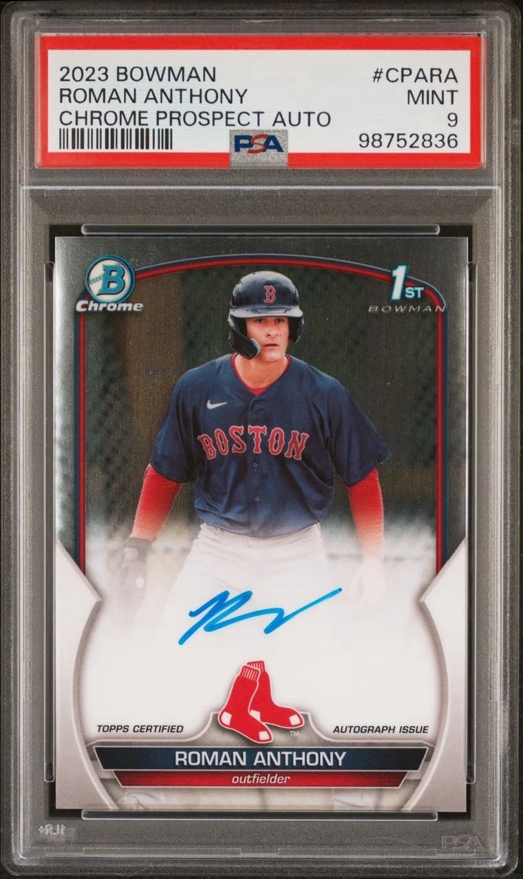 Deal for 2023 Bowman Chrome Prospect Auto Roman Anthony RC #CPARA PSA 9 MINT TOPPS CERT
