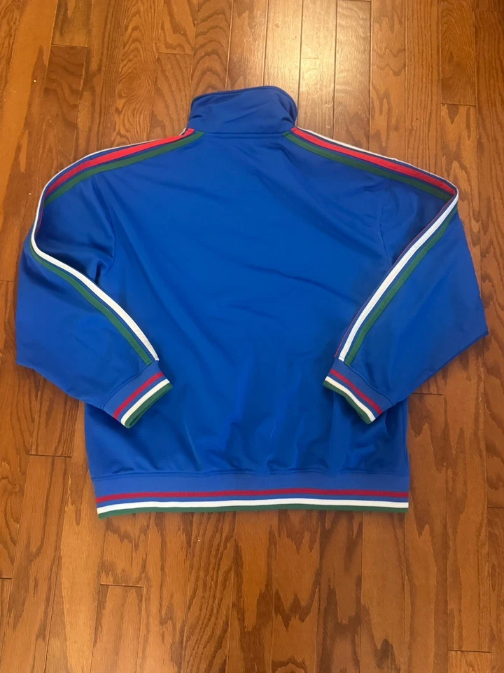 Futbol Italia Track Jacket Zip Up Blue Tricolor Stripes Logo Men’s Sz XXL Soccer - Image 3 of 4
