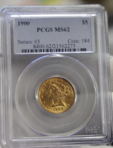 1900 US $5 Liberty Gold Piece PCGS MS62