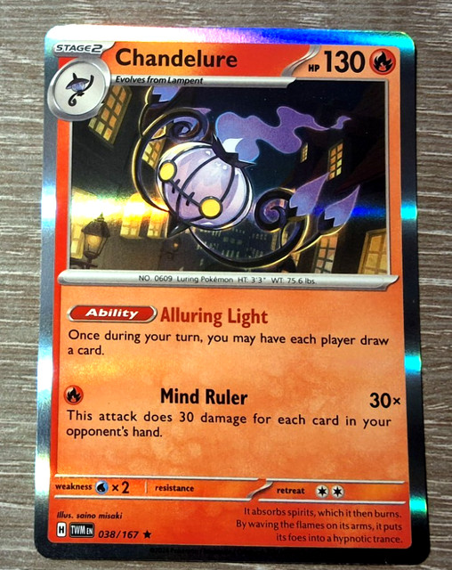 Chandelure 038/167 Rare Twilight Masquerade Pokemon Holo