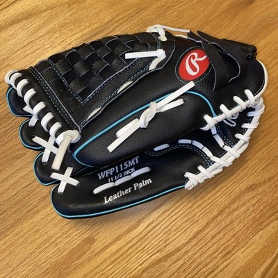 Rawlings Fastpitch Softball Glove WFP115MT 11.5in LHT Black Teal Leather