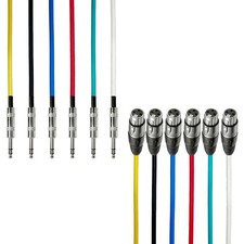 AxcessAbles 1/4-Inch TRS to XLR Female Colored Balanced Cables Metal connectors